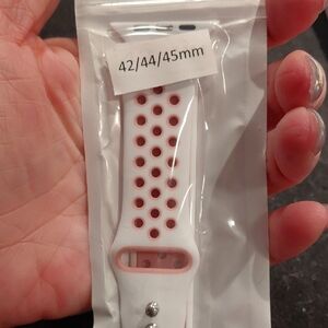 Apple White and Pink Watch Strap